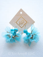 Load image into Gallery viewer, BLOSSOM -TURQUOISE 18K GOLD HOOPS
