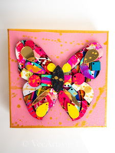 CANVAS BUTTERFLY COLLAGE- PINK