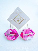 Load image into Gallery viewer, -LIP HOOPS- PINK ABSTRACT #W MSRP $39.00
